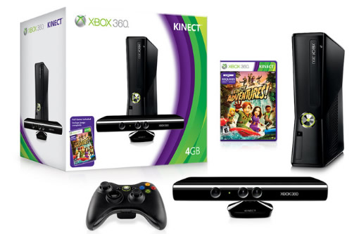   מוסב NEW XBOX 360 4GB SLIM PAL + KINECT SENSOR