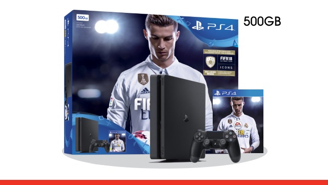 חבילת פלסטיישן 4 + שלט נוסף + FIFA 18