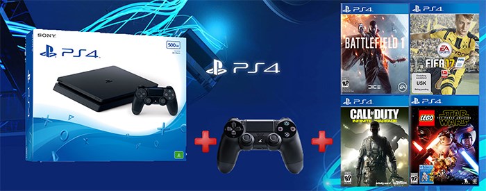 Playstation 4 Slim 500GB + Dualshock + Game