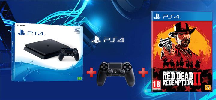 Playstation 4 Slim 1TB + Dualshock4+ Red Dead Redemption II