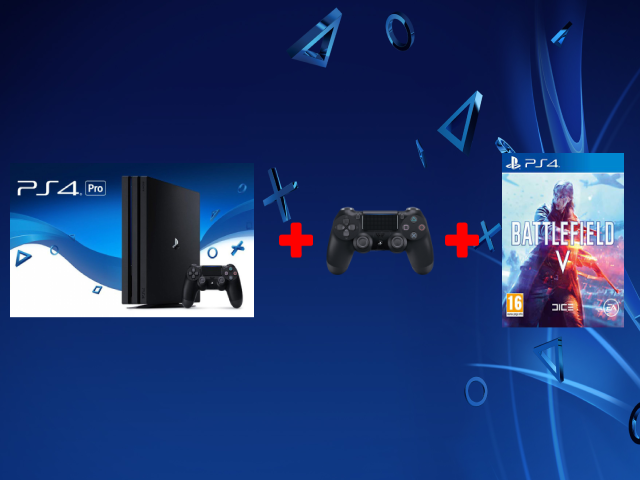 קונסולת Playstation 4 Pro 1TB + שלט נוסף + Battlefield V