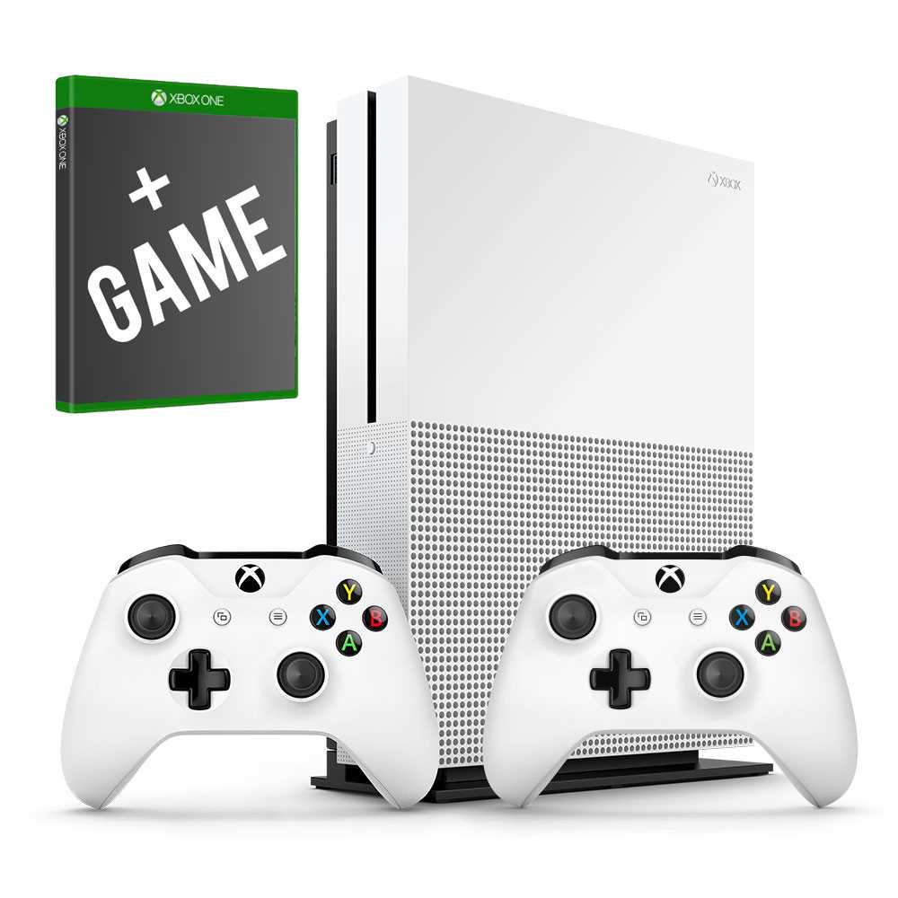 XBOX ONE S 1TB עם שתי שלטים ומשחק לבחירה