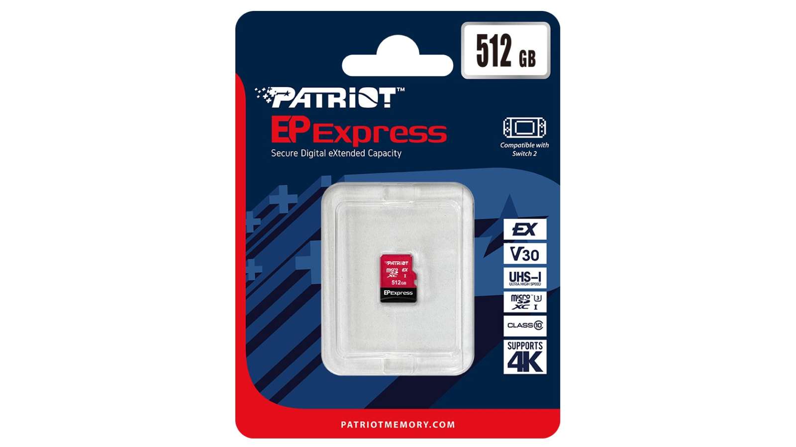 כרטיס זיכרון - Nintendo Switch 2 Patriot microSD™ Express Card 512GB