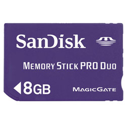 PSP -Sandisk Memory Stick PRO Duo 8gb