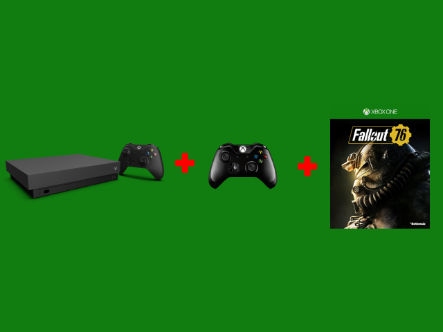 Xbox One X 1TB + שלט נוסף + Fallout 76